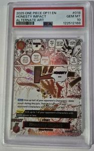 2025 ONE PIECE OP 11 EN HONESTY IMPACT CARTA ARTE ALTERNATIVA # 018 GRADO PSA 10 - Foto 1 di 2
