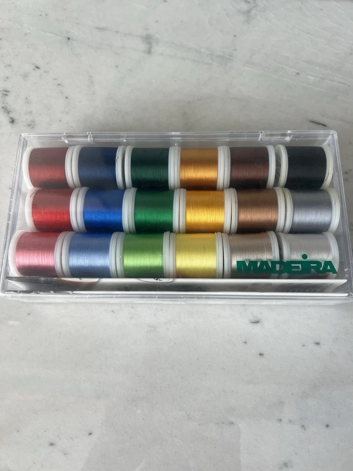 Sealed New Madeira 100% Rayon Embroidery Thread - 18 Spools 200m each - Image 1 of 4