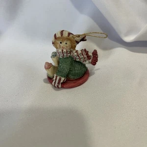 ENESCO NIEDLICH ALS KNOPFORNAMENT MIT SPULENSTÄNDER - SCHLITTENFAHREN - Bild 1 von 10