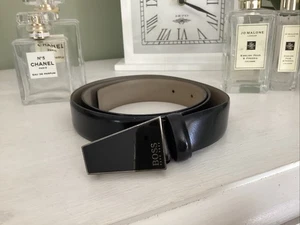 Precioso cinturón de cuero Hugo Boss negro 100 % piel de vaca para dama, talla S/M del Reino Unido, 85-32, - Imagen 1 de 3