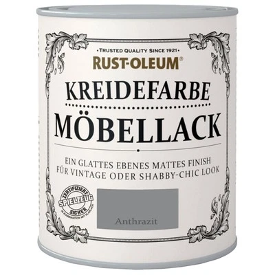 Rust Oleum 750 ml Kreidefarbe Möbellack Anthrazit Kreidig-Matt Möbelfarbe Finish - Bild 1 von 4
