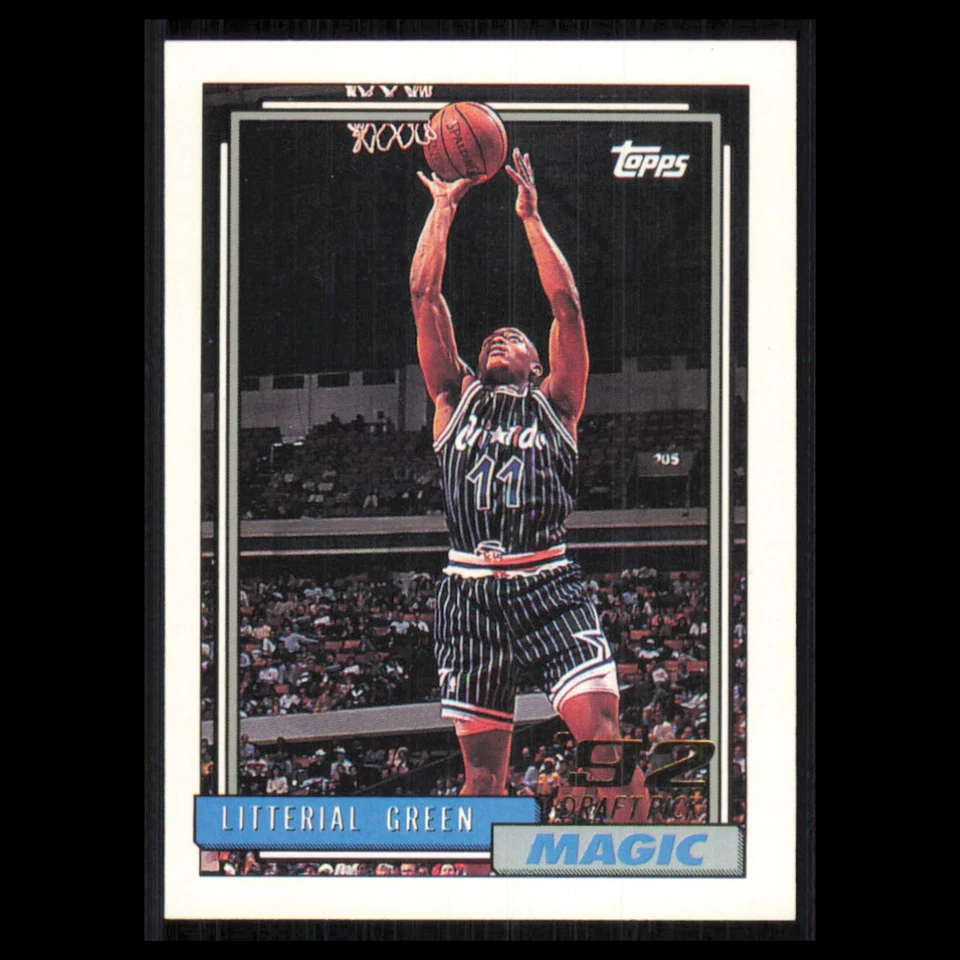 Litterial Green Rookie #299 1992 Topps Orlando Magic Basketball Card NBA NM - Image 1 of 3