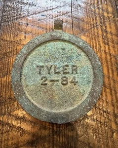 Vintage Solid Brass Water Meter Cover Tyler 2 - 84 - Great Color & Character - Picture 1 of 4