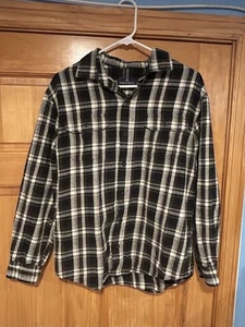 Camisa de franela Rainforest de peso medio pesado negra blanca para hombre - Imagen 1 de 6