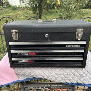 Vintage Sears Craftsman 3 Drawer RALLY Tool Box. No Key. No Handle. USA CHEST - Picture 1 of 21