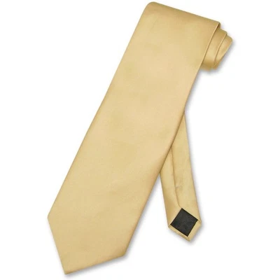 Vesuvio Napoli NeckTie Solid GOLD Color Mens Neck Tie - Image 1 of 2