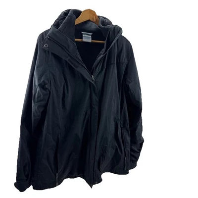 Chaqueta Columbia Para Hombre Negra Con Capucha Intercambio Oculto Forrada para Lluvia Invierno L@@K Foto 1 de 4