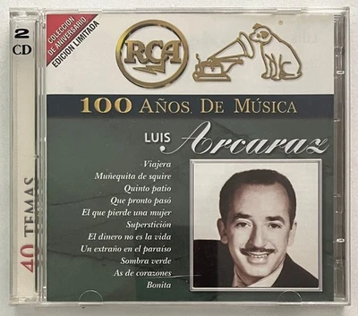 LUIS ARCARAZ - RCA 100 AÑOS DE MUSICA - 2001 MEXICAN DOUBLE CD EDICION LIMITADA - Image 1 of 4