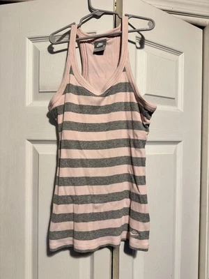 Vintage Y2k Nike Gray Tag Women's Activewear Striped Tank Top Size medium  - Image 1 of 4