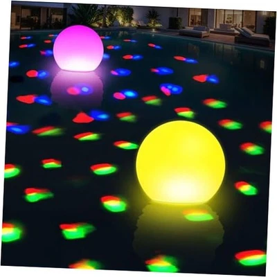 Rechargeable Floating Pool Lights, 6 Inch Light Up Pool Balls with Underwater 2 - Image 1 of 4