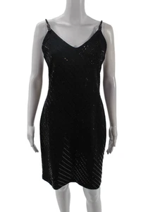 St. John Couture By Marie Gray Womens Chain Strap Mini Dress Black Size 6 - Picture 1 of 2