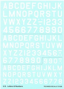 U.S. Letters & Numbers (White) - 1/72 - 72152 - decals - Picture 1 of 2