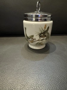 Vintage Royal Worcester Porceain Egg Coddler England Birds 3 1/4 in 6 oz - Picture 1 of 10