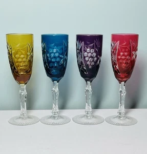 NACHTMANN TRAUBE TAGLIO A CRISTALLO TRASPARENTE 8” CHAMPAGNE FLAUTI BICCHIERI VINO SET DI 4 - Foto 1 di 9