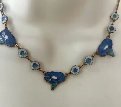 Collar Esmalte Vintage Esmalte Flor Collar, Lucy Isaacs Foto 1 de 3