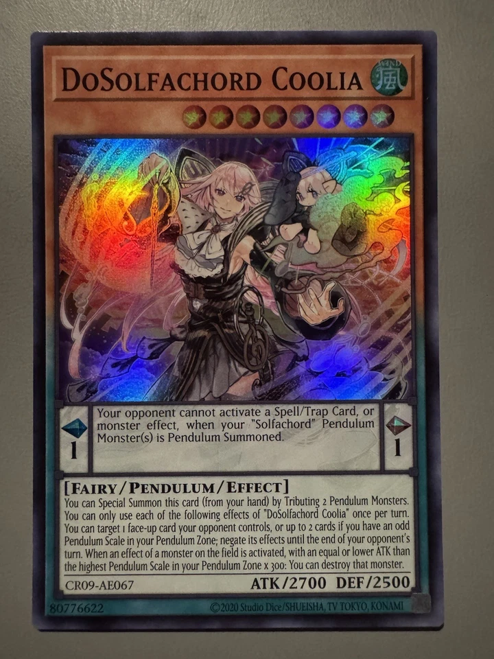 YUGIOH DOSOLFACHORD COOLIA ASIA ENGLISH EDITION CR09-AE067 SUPER RARE - Image 1 of 3