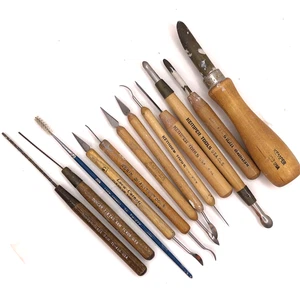 Lot of 12 VTG Kemper Ceramic Tools Loew-Cornell CLS K23 C3 K34 Duncan Glaze Saw - Picture 1 of 21