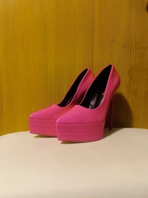 Zapatos de tacón alto Liliana rosa intenso punta tacón de aguja para mujer talla US 7,5 Foto 1 de 4