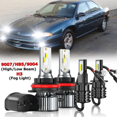 6500K LED Headlight Hi/Lo + Fog Light 4 Bulbs Combo For Dodge Intrepid 1993-1997 - Image 1 of 4
