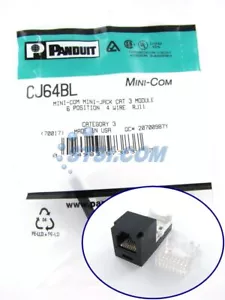 Panduit Cat3 Mini-Com Jack Modul, schwarz CJ64BL ~ STSI - Bild 1 von 3