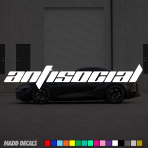 Antisocial Windshield Banner Decal Sticker Anti Social JDM Vinyls - Bild 1 von 2