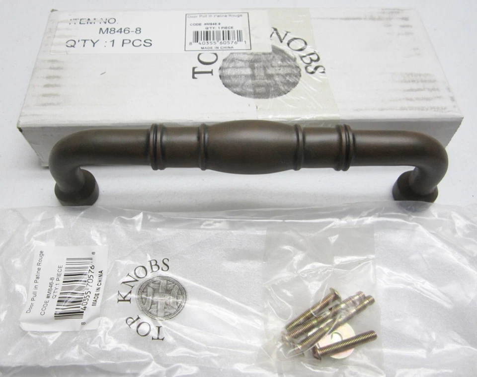 NEW Top Knobs NORMANDY 8" c-c HANDLE APPLIANCE DOOR PULL, Patine Rouge Finish - Image 1 of 1