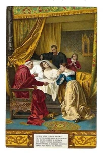 Postal religiosa de principios de 1900 Luigi Morgari La Morte Di Raffaello - Imagen 1 de 2