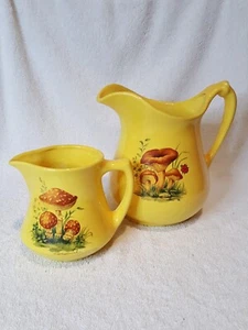 Vintage 70er 80er Pilzkrug und Milchkännchen Retro Mid Century.   KOSTENLOSER VERSAND  - Bild 1 von 9