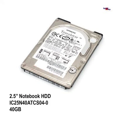 HITACHI IC25N040ATCS04 40GB 2.5" Inch Notebook Laptop HDD Hard Drive 07N8327 - Image 1 of 3