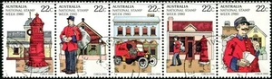 1980 Australia National Stamp Week Strip Of 5 Full Gum CTO Fine Used - Bild 1 von 1