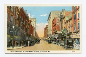 Lexington Streest, West from Park Avenue, Baltimore, MD Color Postcard - Picture 1 of 2