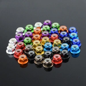 4pcs CNC Metal Nut M4 Multicolor for 1/10 1/14 RC Car Truck Crawler TRX4 SCANIA - Picture 1 of 16
