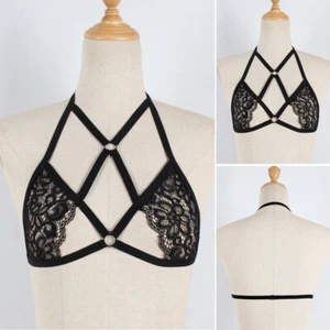 Lingerie Hollow Bra Harness Strap Tops Lace Body Chain Underwear Fashion - Picture 1 of 19