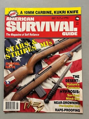 American Survival Guide Magazine August 1991 Vol. 13 No. 8 Stars & Stripes M1s Foto 1 de 3