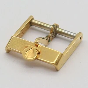 OMEGA Genuine Buckle Men’s Wrist Watch Strap Band Parts Gold Color 14mm #1 - Picture 1 of 3