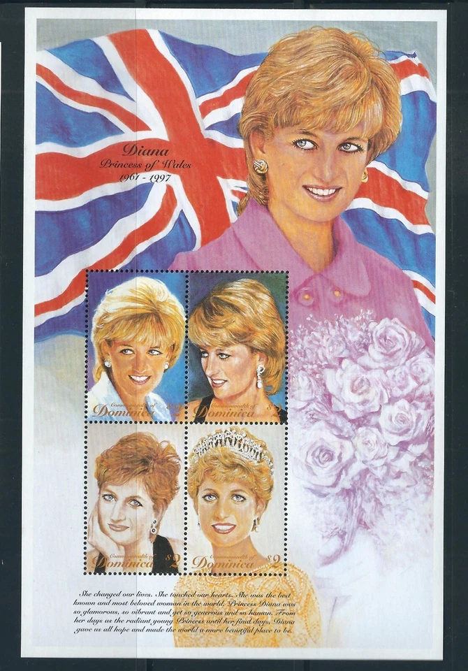 Dominica SC # 2010a-d Diana Princesa de Gales. MNH - Imagem 1 de 1