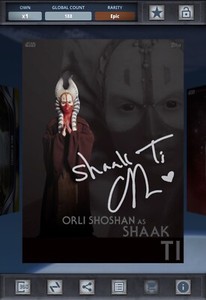 SHAAK TI DUAL PERCEPTIONS-EPIC BLACK SIGNATURE-TOPPS STAR WARS CARD TRADER