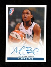 2005 WNBA Autograph Alana Beard Action Washington Mystics Rookie RC 