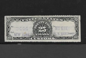 U.S. 1904 REVENUE TAX PAID STAMP FOR 25 CUSTOMS CIGARS, SPRINGER CAT # TCC36 - Picture 1 of 1