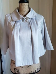 Worthington Cape Retro Pleated 4-Button Coat Jacket 3/4 Sleeve Cape Style M NWT - Picture 1 of 10