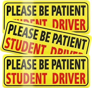 3pcs Magnet for Car, 'Please Be Patient' Rookie Driver Safety Warning Sticker - Picture 1 of 9