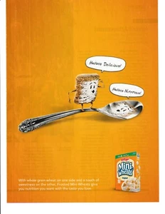 Mini- Wheats Print Ad 2014 Spoon With Animated Biscuit - Picture 1 of 1