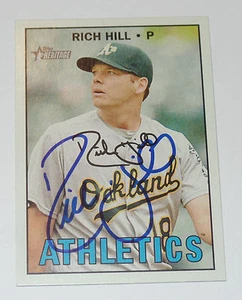 RICH HILL SIGNED AUTO'D 2016 TOPPS HERITAGE CARD #513 OAKLAND ATHLETICS DODGERS - Picture 1 of 1