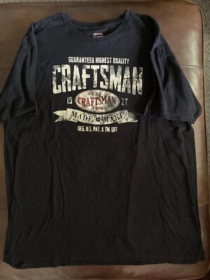 Camiseta Craftsman preta manga curta XXL 2XL ferramenta garagem gola redonda aparência vintage - Imagem 1 de 4