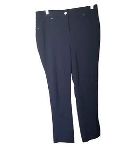 Chicos Faux Pocket Ponte Pants Size 00 SHORT / US 2/XS Navy Blue Career Stretch - Picture 1 of 12
