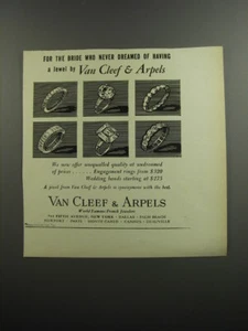 1952 Van Cleef & Arpels Engagement and Wedding Rings Ad - For the bride - Picture 1 of 1