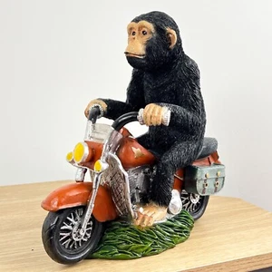 Großer Affe Ornament auf Motorrad Statue Figur Gorilla Tier Wohndeko - Bild 1 von 6