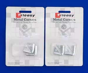 4 (2 PAIRS) TILE TRIM CORNERS 7mm DEPTH, METAL - SILVER COLOURED - Picture 1 of 1