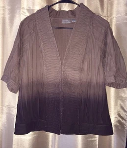 LN Chicos Brown Blazer Jacket Unique 1 Small 8 OMBRE India Cotton Boho S (B19) - Picture 1 of 4