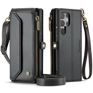 Wallet Phone Case for Samsung Galaxy S25-S22 Z Fold5/Fold6 Crossbody Card Holder - Picture 1 of 35